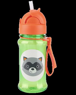 SKIP HOP Zoo tritan Láhev s brčkem Medvídek mýval 12m+ 355 ml