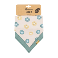 PETITE&MARS Bryndák bandana Luke Beige Kiwis&Misty Green 3m+, 2 ks