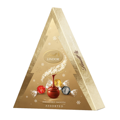 LINDT LINDOR Vánoční Stromeček Zlatý Mix 125 g