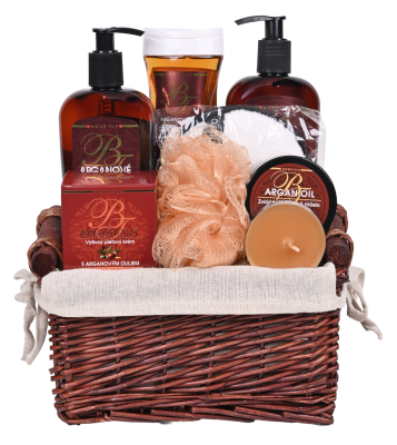 VIVACO Dárkové balení argan sprchový olej + tekuté mýdlo + krém na ruce + tělové máslo + pleťový  + 3x dárek