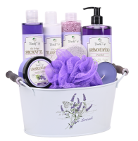 VIVACO BTL2004 Dárkové balení levandule - sprchový gel + mýdlo na ruce + tělové mléko + mast + sůl + 3x dárek