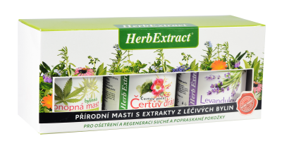 VIVACO Dárkové balení bylinné masti - harpago 125ml + levandule 125ml + cannabis 125ml