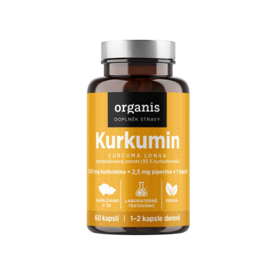 ORGANIS Kurkumin + piperin 30 kapslí