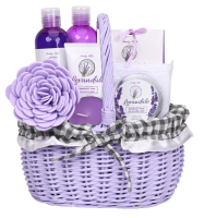 VIVACO Dárkové balení levandule premium - sprchový gel a šampon + tělové mléko + sůl do koupele + krém tuba + mast + 3x dárek