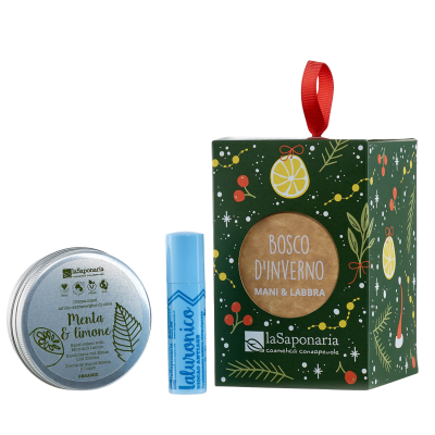 LASAPONARIA Dárková sada pro péči o rty a ruce - Zimní les