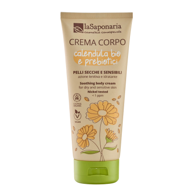 LASAPONARIA Tělový krém s BIO měsíčkem a prebiotiky pro citlivou pleť 200 ml