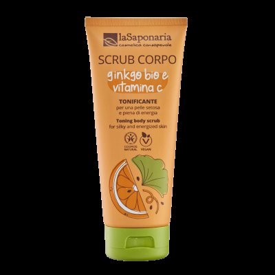 LASAPONARIA Tělový peeling s BIO ginkgo bilobou a vit. C 200 ml