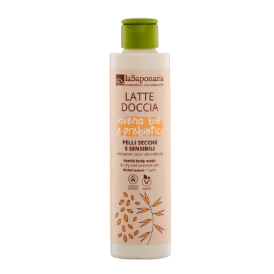 LASAPONARIA Sprchové mléko s BIO ovsem a prebiotiky pro citlivou pleť 200 ml