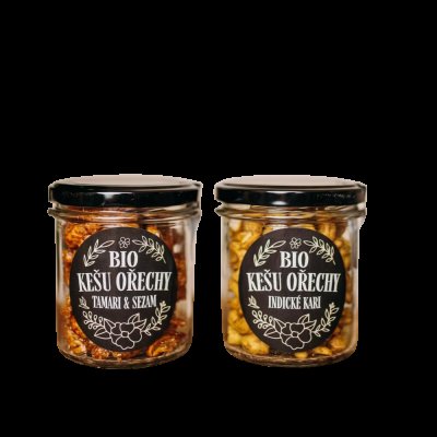 NATU Dárkový set BIO kešu ořechů deluxe I., 2 x 160 g