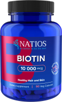 NATIOS Biotin, 10 000 mcg, Extra Strength 90 kapslí