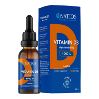 NATIOS Vegan Vitamin D3, 1000 IU, Kapky v MCT oleji 30 ml