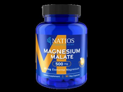 NATIOS Magnesium Malate 500 mg + B6, (elem. hořčík 85 mg), 90 kapslí