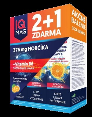 NATURPRODUKT IQ Mag hořčík + B6 pomeranč šumivé tablety 2+1