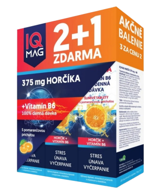 NATURPRODUKT IQ Mag hořčík + B6 pomeranč šumivé tablety 2+1
