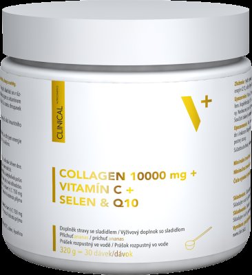 CLINICAL NUTRICOSMETICS Collagen 10 000mg + vitamín C + selen & Q10, 320 g