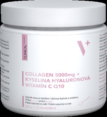 CLINICAL NUTRICOSMETICS Collagen 5000mg + kyselina hyaluronová + vitamín C & Q10, 264 g