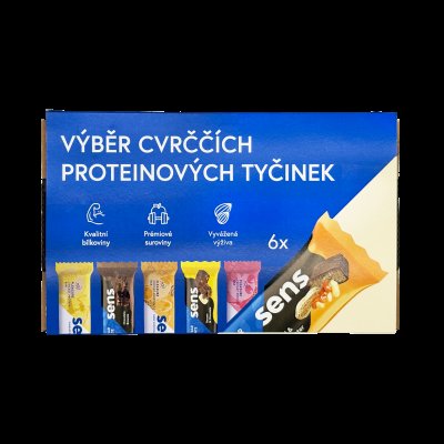 SENS Cvrččí proteinové tyčinky v dárkovém balení - starter pack 6 tyčinek