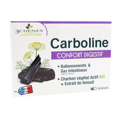 CARBOLINE Comfort Digestif rostlinné uhlí 30 kapslí