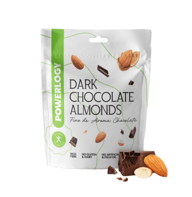 POWERLOGY Dark Chocolate Almonds 100 g
