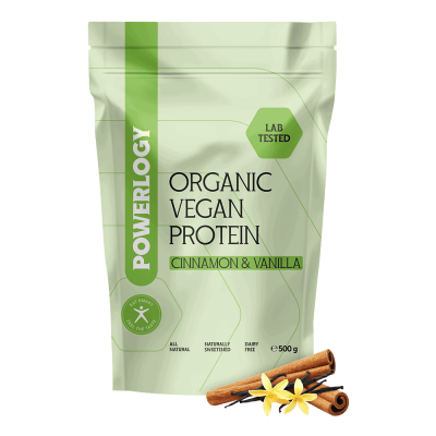 POWERLOGY Organic Vegan Protein Cinnamon and Vanilla 500 g