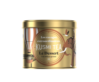 KUSMI TEA Sypaný Vánoční zelený čaj Le Dessert Bio, kovová dóza, 90 g
