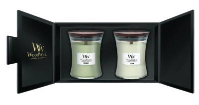 WOODWICK dárkový set 2× střední svíčka