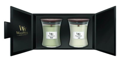 WOODWICK dárkový set 2× střední svíčka