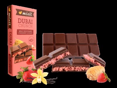 MIXIT Dubajská čokoláda s jahodovou náplní 70 g