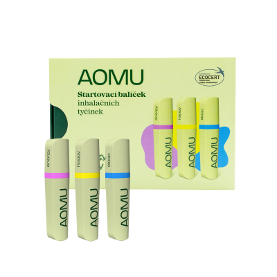 AOMU Startovací balíček inhalačních tyčinek Happy, Sleep, Energy