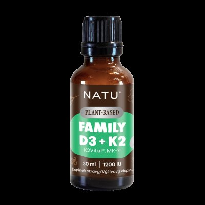 NATU Plant-Based, Family Vitamin D3+K2 (MK-7) vegan 30 ml