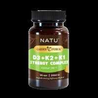 NATU Garden Fusion, Vitamin D3+K2+K1 Synergy Complex 2000 IU, 90 kapslí