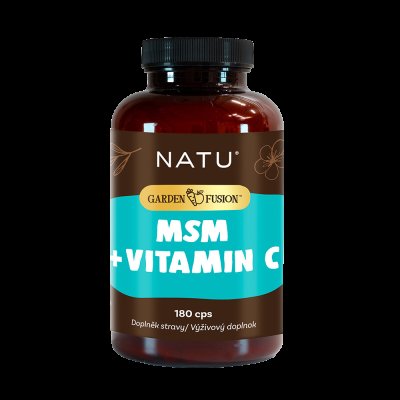 NATU Garden Fusion, MSM 1500 mg s vitaminem C 180 kapslí