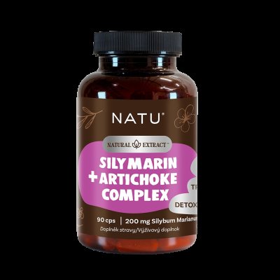 NATU Natural Extract, Ostropestřec extrakt (Silymarin 80 %) s artyčokem 90 kapslí