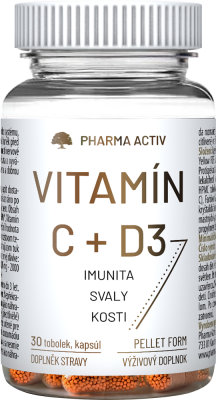 PHARMA ACTIV Vitamín C+ D3 30 tobolek