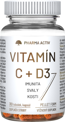 PHARMA ACTIV Vitamín C+ D3 30 tobolek