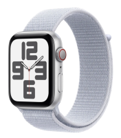 APPLE Watch SE (2024) Cellular 44mm Stříbrný hliník s oblačně modrým provlékacím řemínkem