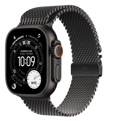 APPLE Watch Ultra 3 GPS + Cellular 49mm černý titan - černý titanový milánský tah - S