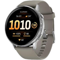 GARMIN Venu 4 stříbrný + šedý silikonový řemínek 45 mm