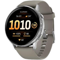 GARMIN Venu 4 stříbrný + šedý silikonový řemínek 45 mm