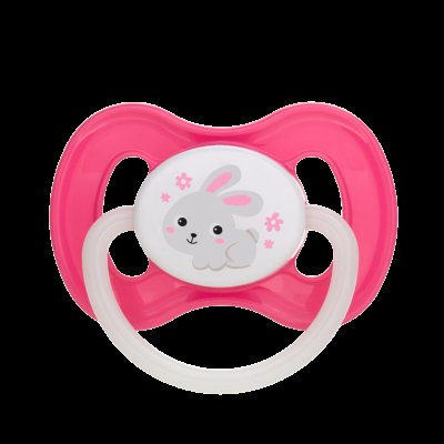 CANPOL BABIES Dudlík svítící kaučukový třešinka BUNNY&COMPANY 0-6m růžový
