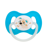 CANPOL BABIES Dudlík svítící kaučukový třešinka BUNNY&COMPANY 0-6m  modrý