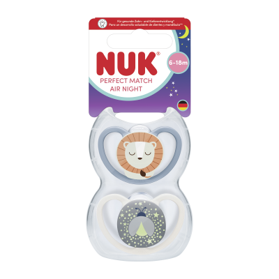 NUK Dudlík Perfect Match AIR Night LION 6-18m BOX 2 ks