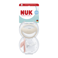 NUK Dudlík Perfect Match BEIGE/RED 0-6m BOX 2 ks