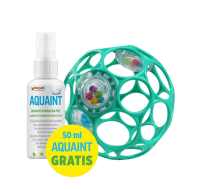 OBALL Hračka RATTLE 10 cm 0m+ dark turquoise + 50 ml Aquaint