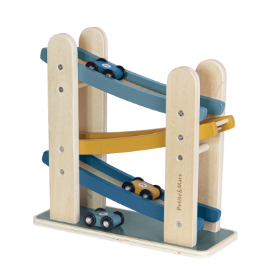 PETITE&MARS Hračka dřevěná závodní dráha Milky Way Wood of Mars 18m+ Cosmic Blue