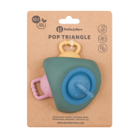 PETITE&MARS Hračka silikonová Pop Up Triangle Misty Green 10m+
