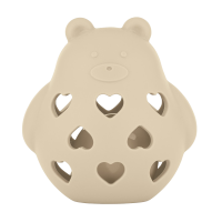 PETITE&MARS Hračka silikonová s chrastítkem Bear Basil Desert Sand 0m+