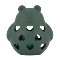 PETITE&MARS Hračka silikonová s chrastítkem Bear Basil Misty Green 0m+