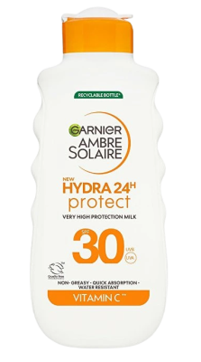 GARNIER Ambre Solaire Hydra24h Protect Ochranné opalovací mléko proti UV záření s vysokou ochrannou SPF 30, 175 ml