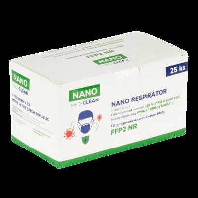 NANO MED CLEAN nanovlákenný jednorázový respirátor FFP2 25ks 25 ks
